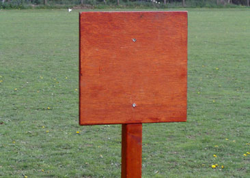 A stoolball wicket