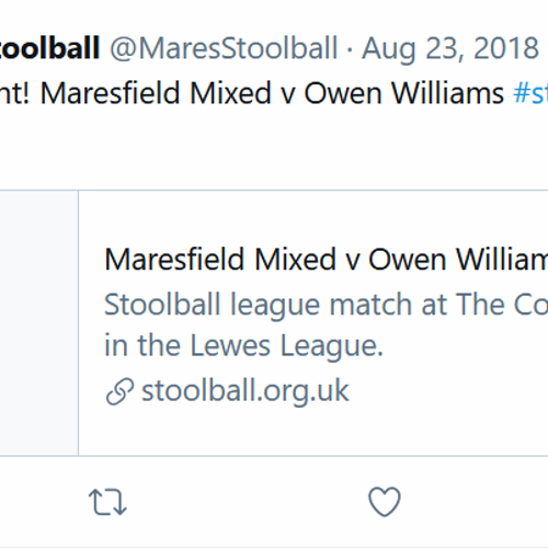 Example tweet about match night