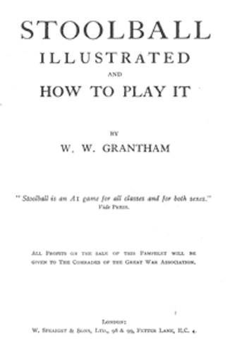Book cover - Stoolball Illustrated And How To Play It by W W Grantham