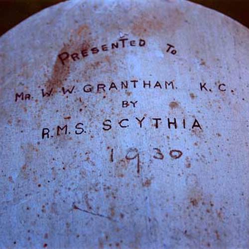 A bat from onboard the Royal Mail Ship Scythia, 1930