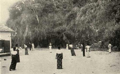 Stoolball at Hillwood College, Kandy, Ceylon